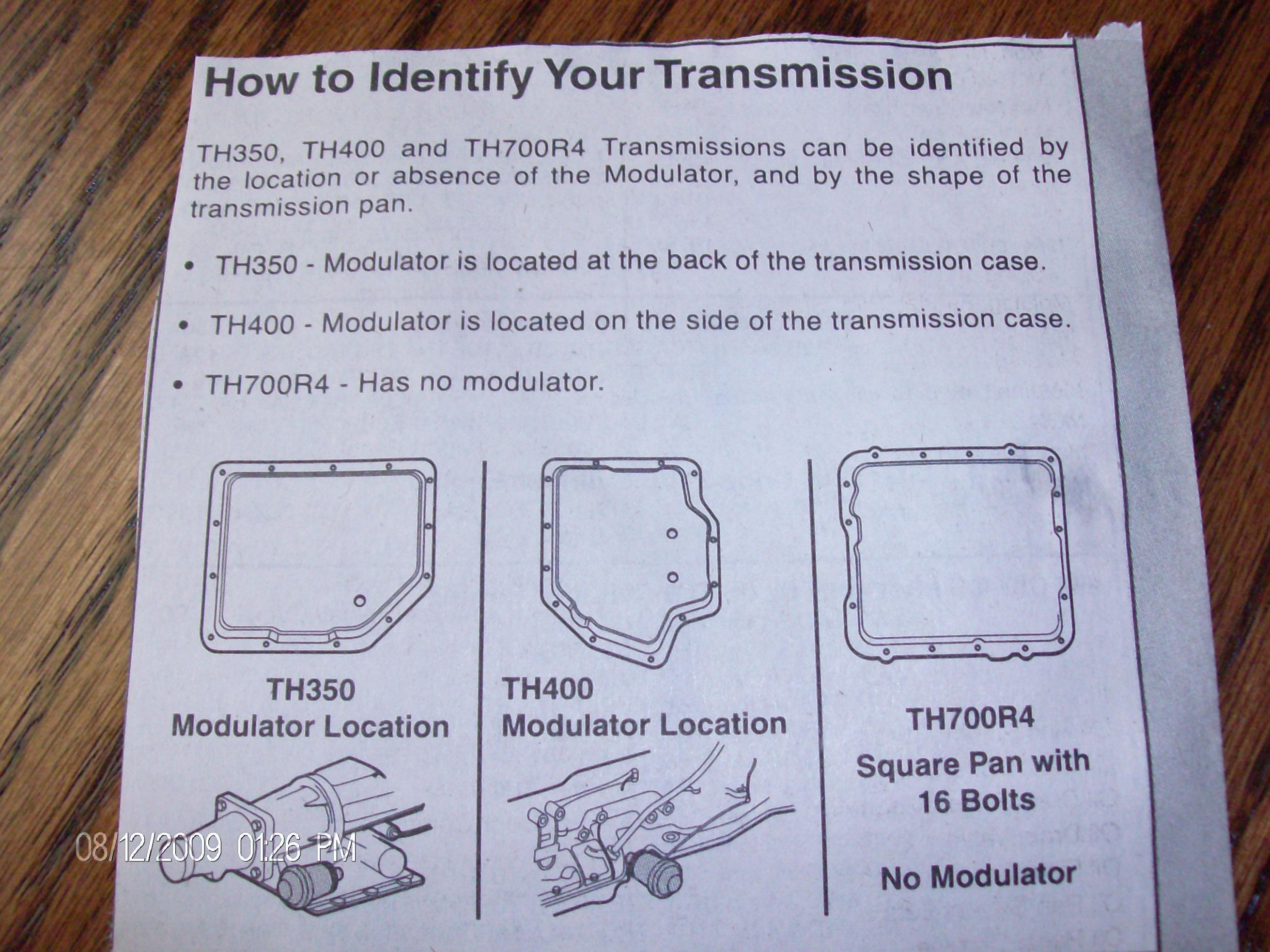 chevrolet malibu transmission identification