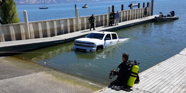 Man Accidentally Sinks new Chevy Silverado on a Boat Ramp!