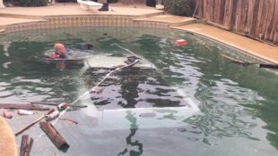 California Driver Crashes Chevy Into Pool, Flees