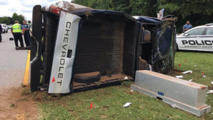 Strength of Chevy Truck Saves Idiot Criminal