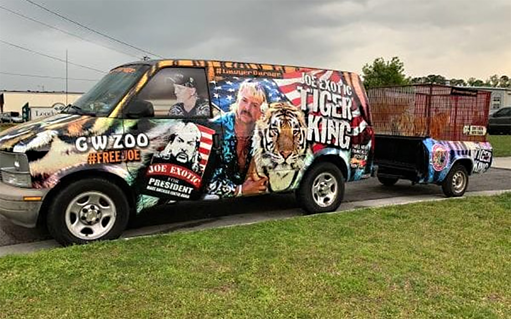 Joe Exotic Tiger King Chevy Van 2004 With Trailer For Sale