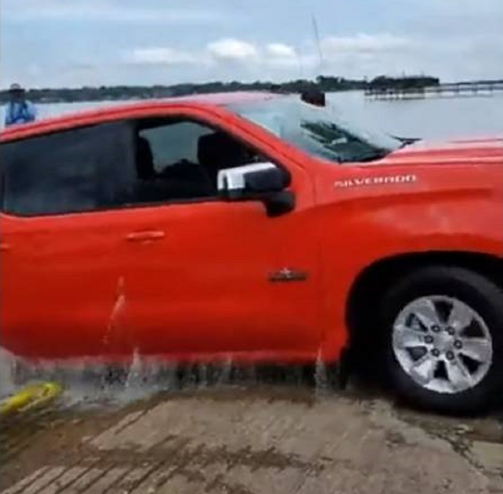 Fishermen sunk Chevy Silverado