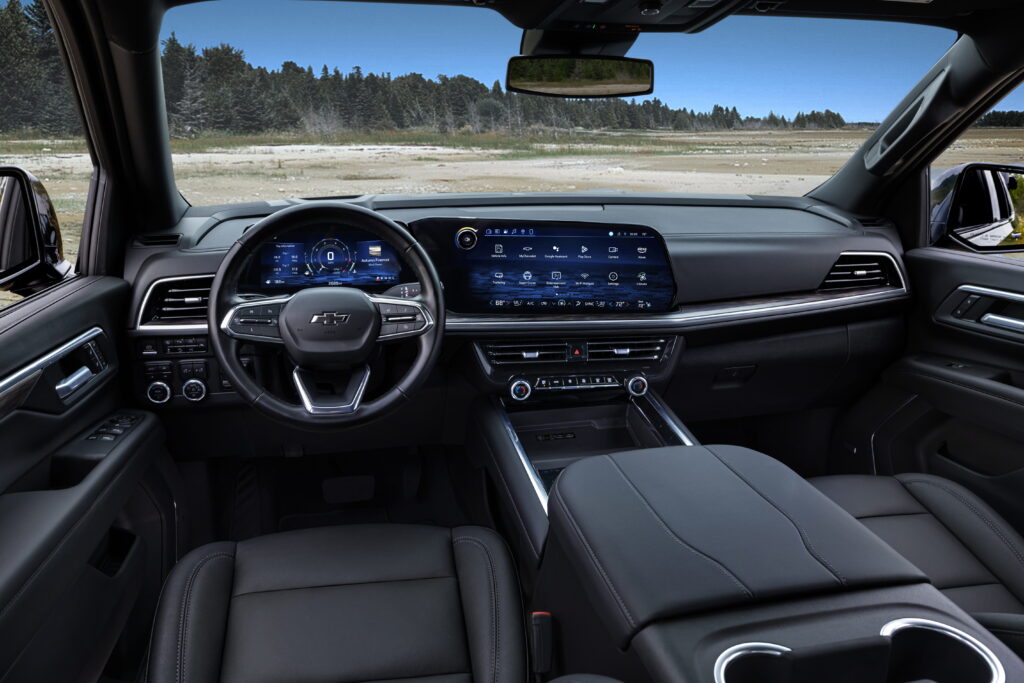 Driver view of the new interior of the 2025 Tahoe Z71